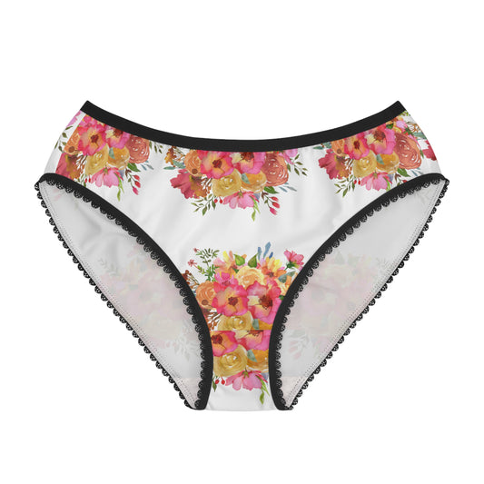 Floral Women's Briefs with Lace Trim - Comfortable & Stylish Underwear