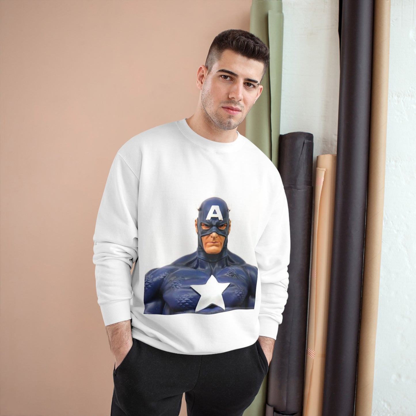 Heroic Champion Sweatshirt - Vintage Captain America Design