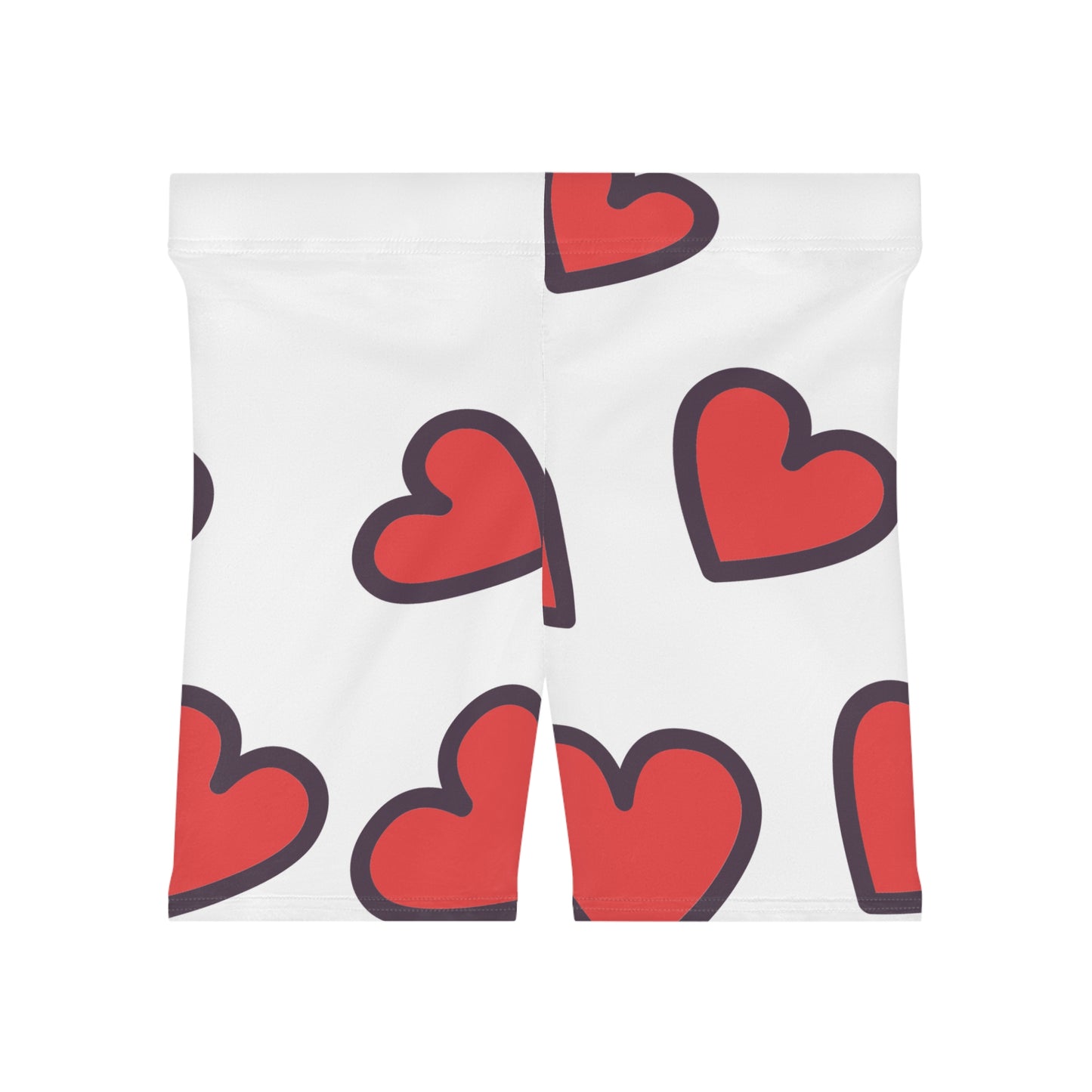 Heart Print Women's Biker Shorts - Stylish & Comfortable Activewear