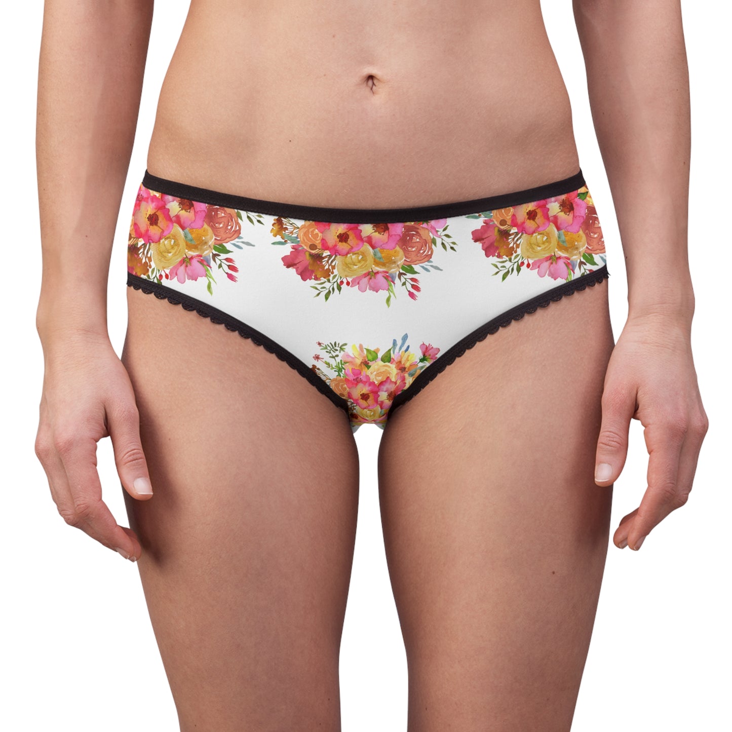 Floral Women's Briefs with Lace Trim - Comfortable & Stylish Underwear