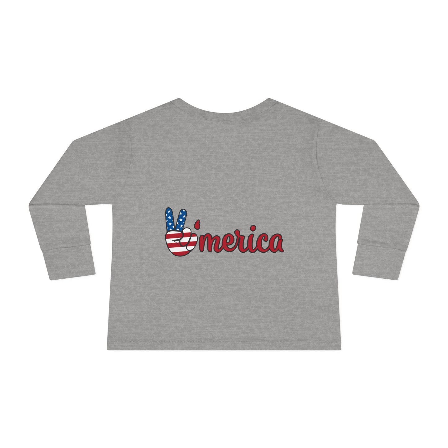 Toddler Long Sleeve Tee - Born to Stand Out & Ameri-ca Peace Sign