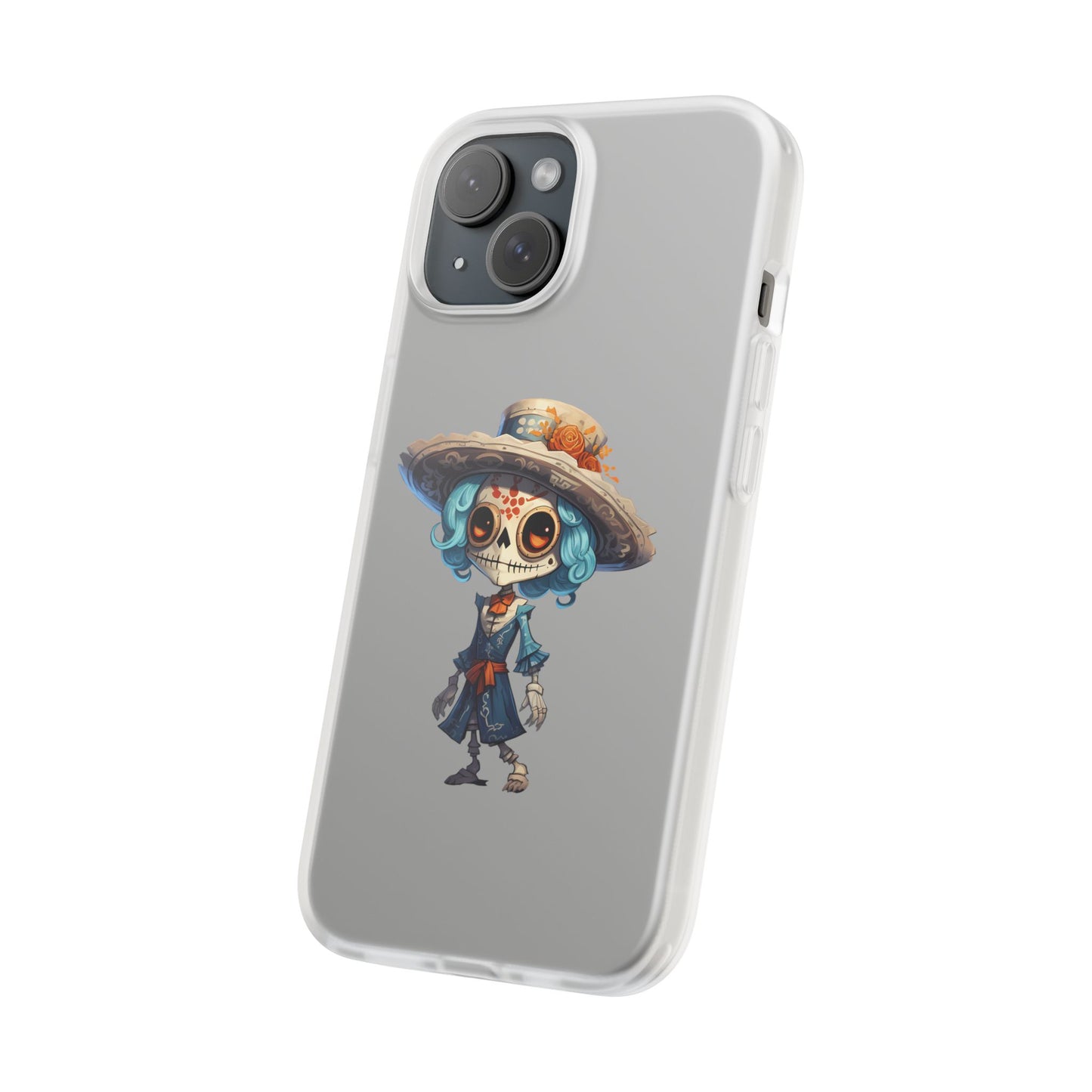 Colorful Skeleton Flexi Case - Day of the Dead Design, Cute and Unique Phone Cover