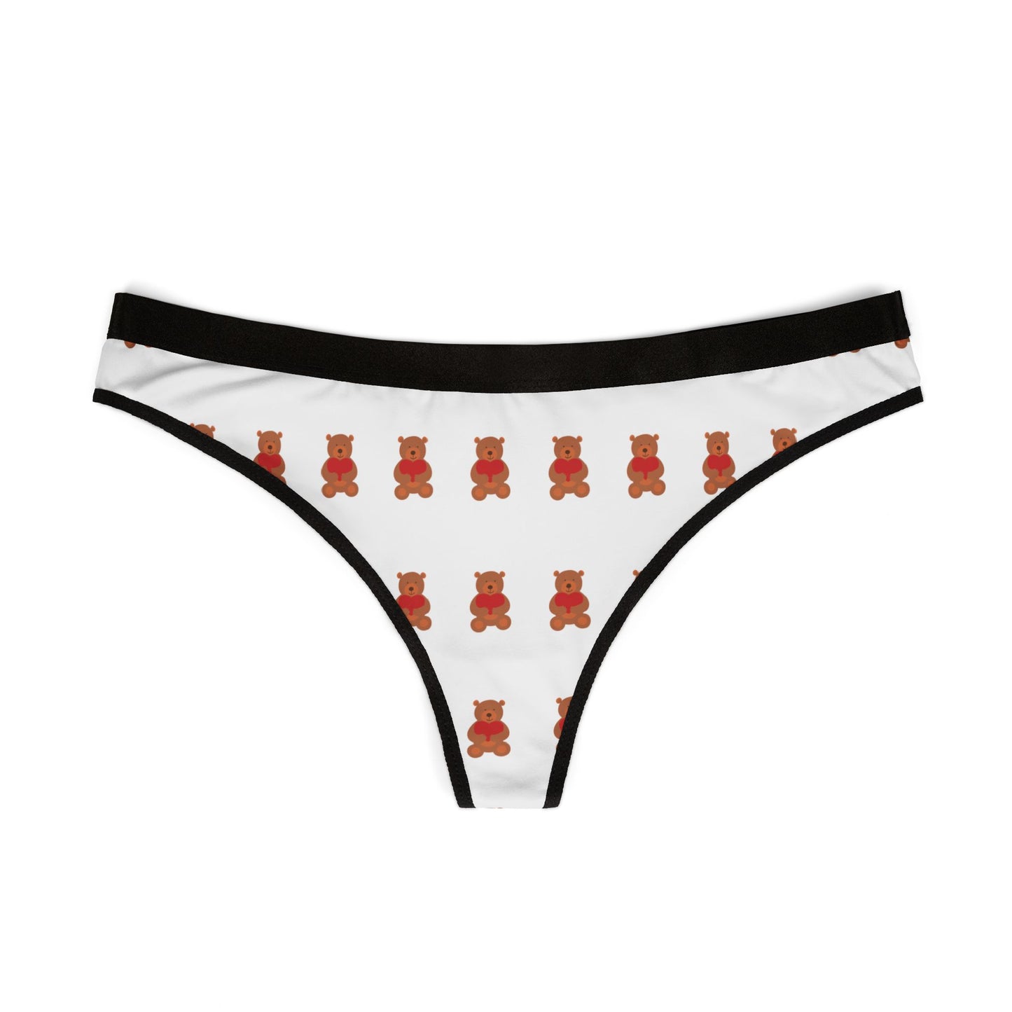 Cute Bear Print Women's Thongs - Fun & Playful Lingerie