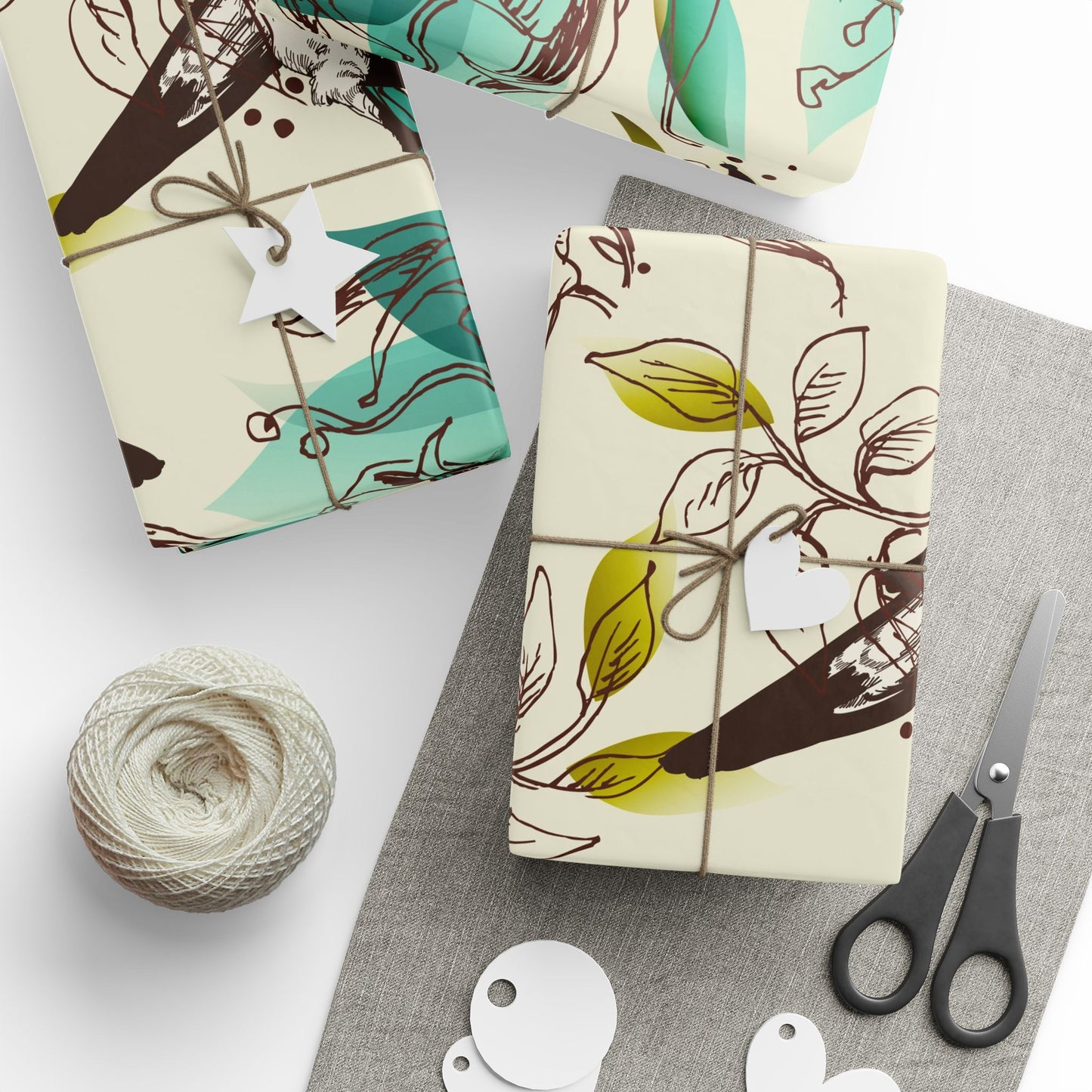 Vibrant Floral Wrapping Paper - Elegant Gift Wrap with Birds and Flowers