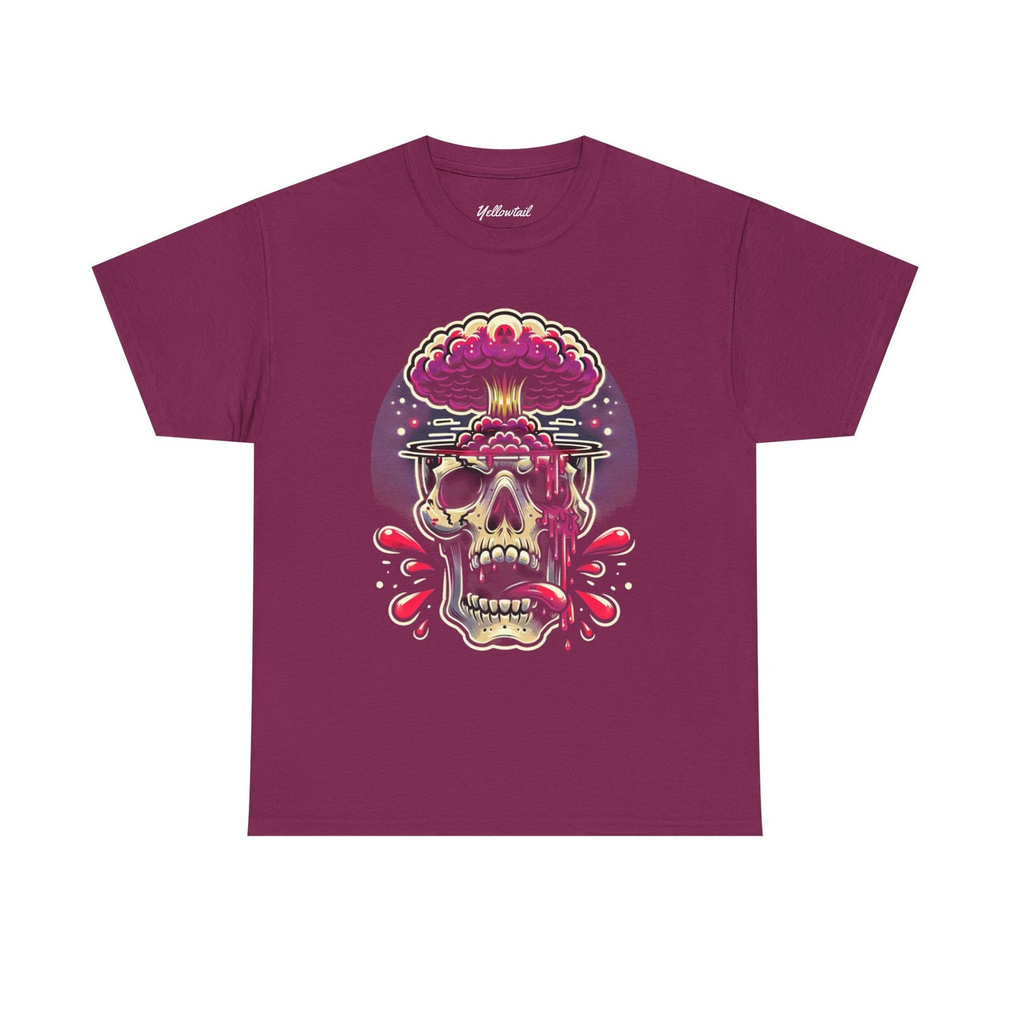 Skull Graphic Men's Heavy Cotton Tee - Edgy Art T-Shirt for All Occasions