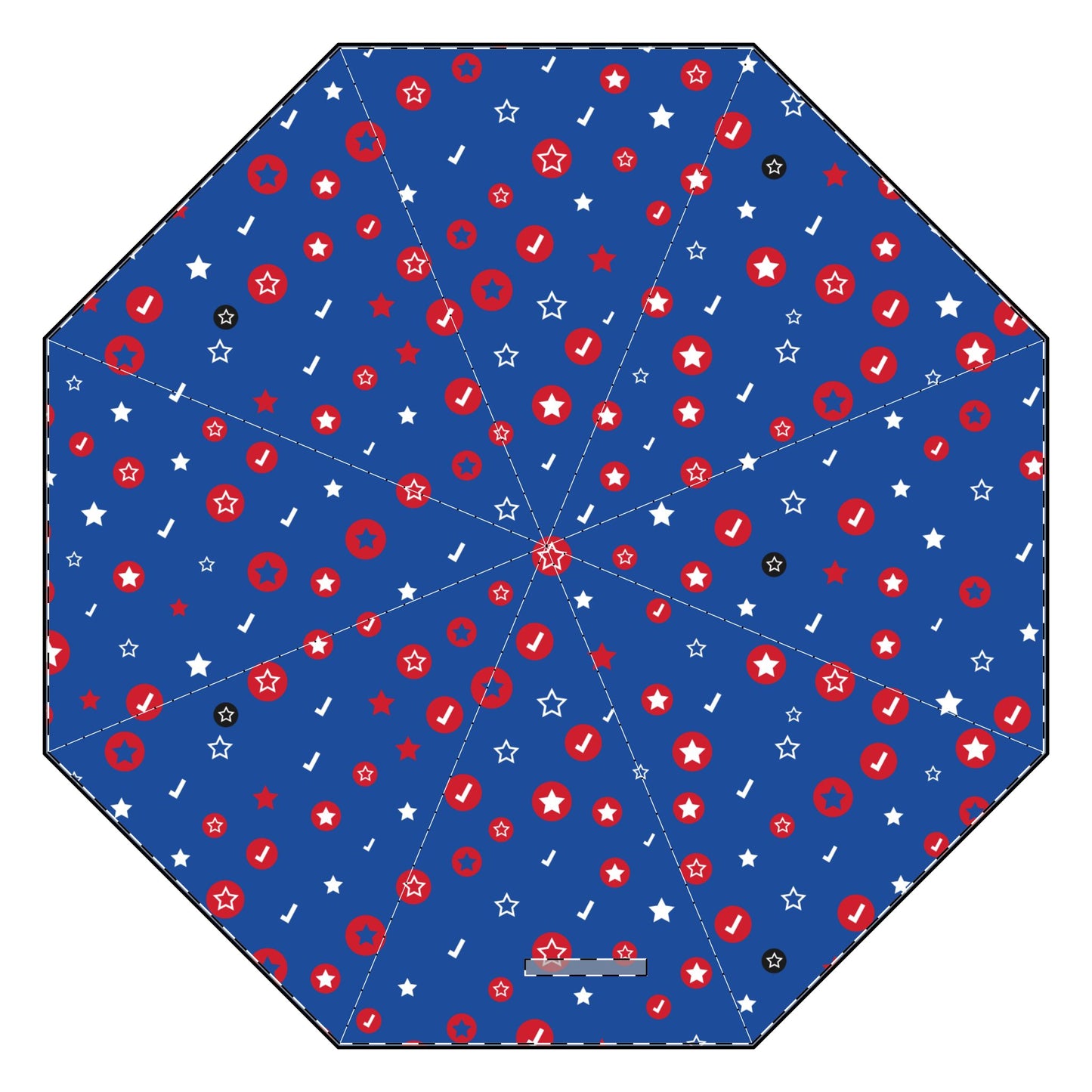 Patriotic Star-Patterned Semi-Automatic Umbrella - Perfect for Rainy Days and Outdoor Events