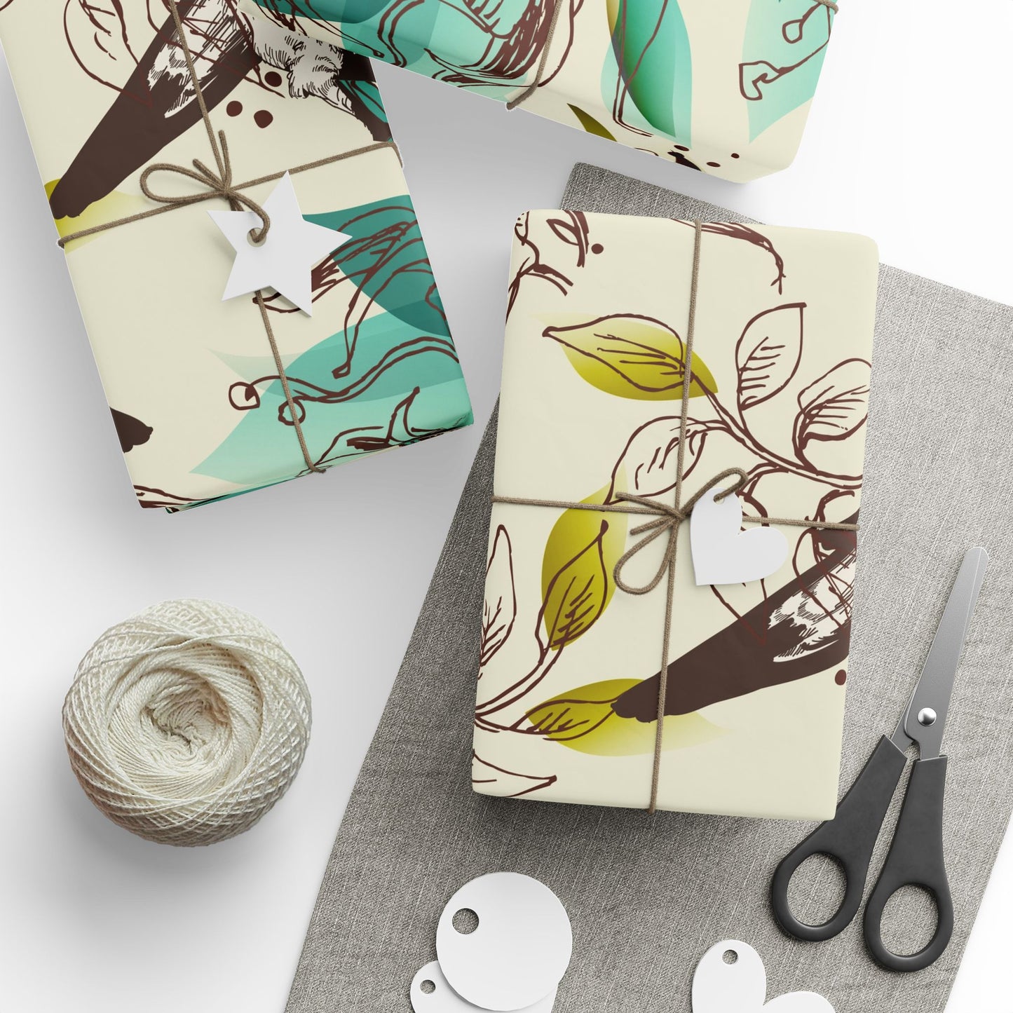 Vibrant Floral Wrapping Paper - Elegant Gift Wrap with Birds and Flowers