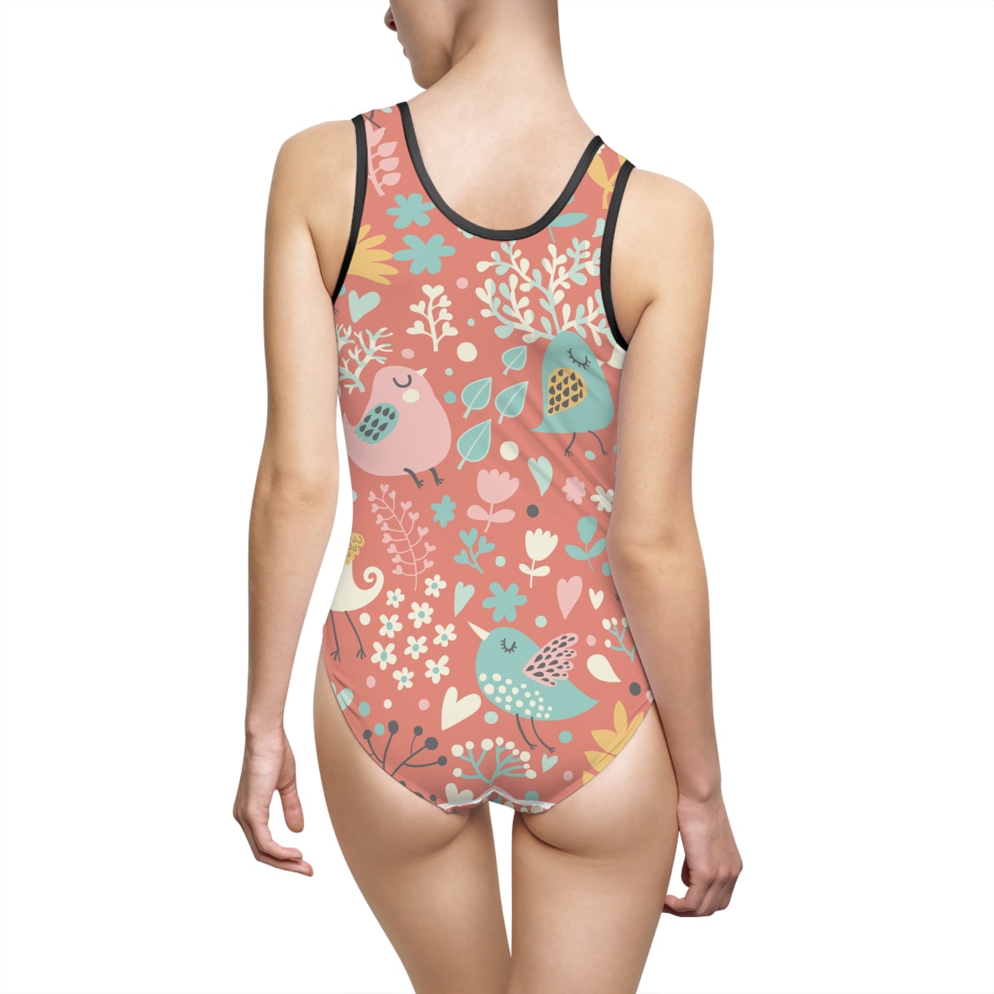 Floral Print Women's Classic One-Piece Swimsuit - Tropical Summer Vibes