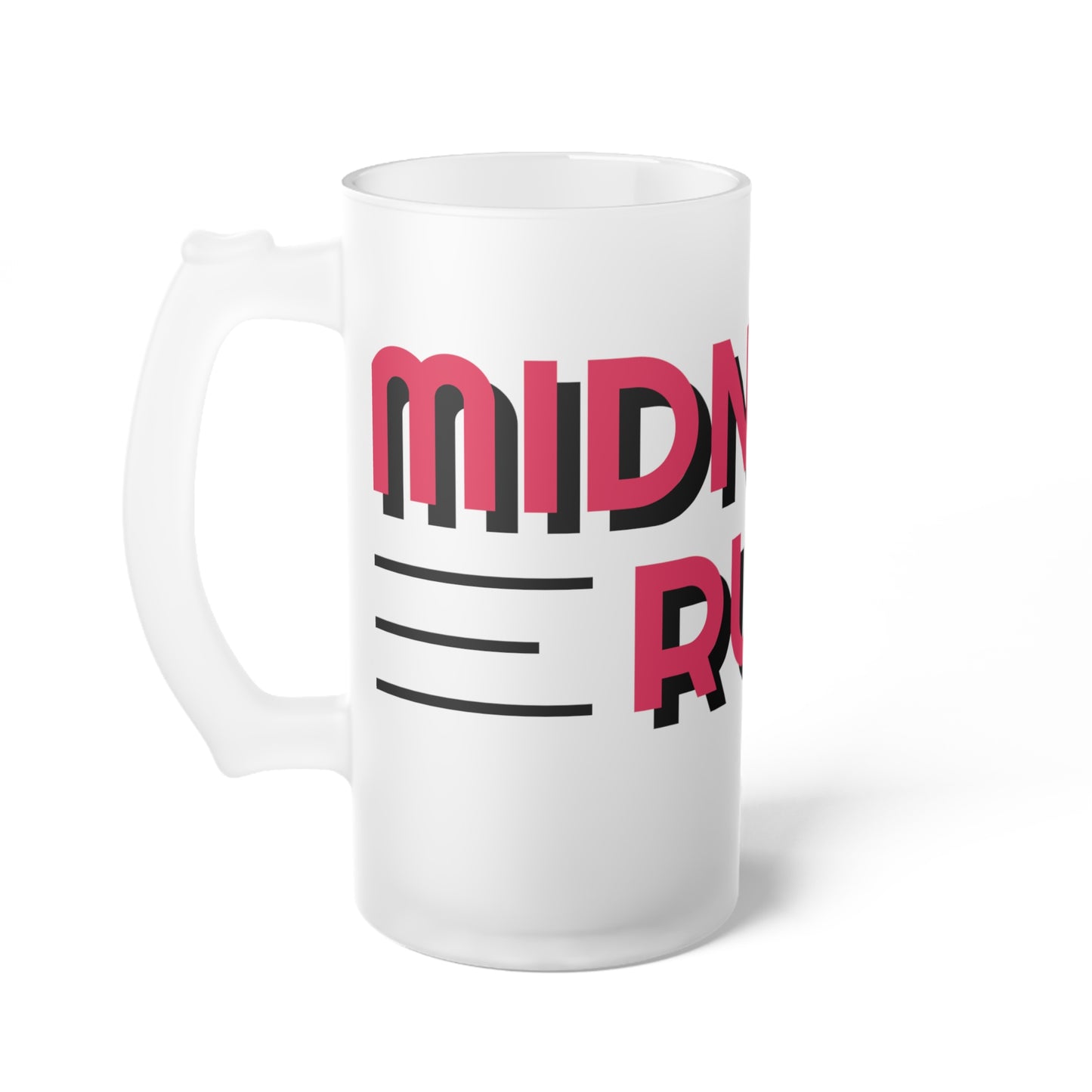 Midnight Run Frosted Glass Beer Mug - Fun Gift for Party Lovers & Beer Enthusiasts