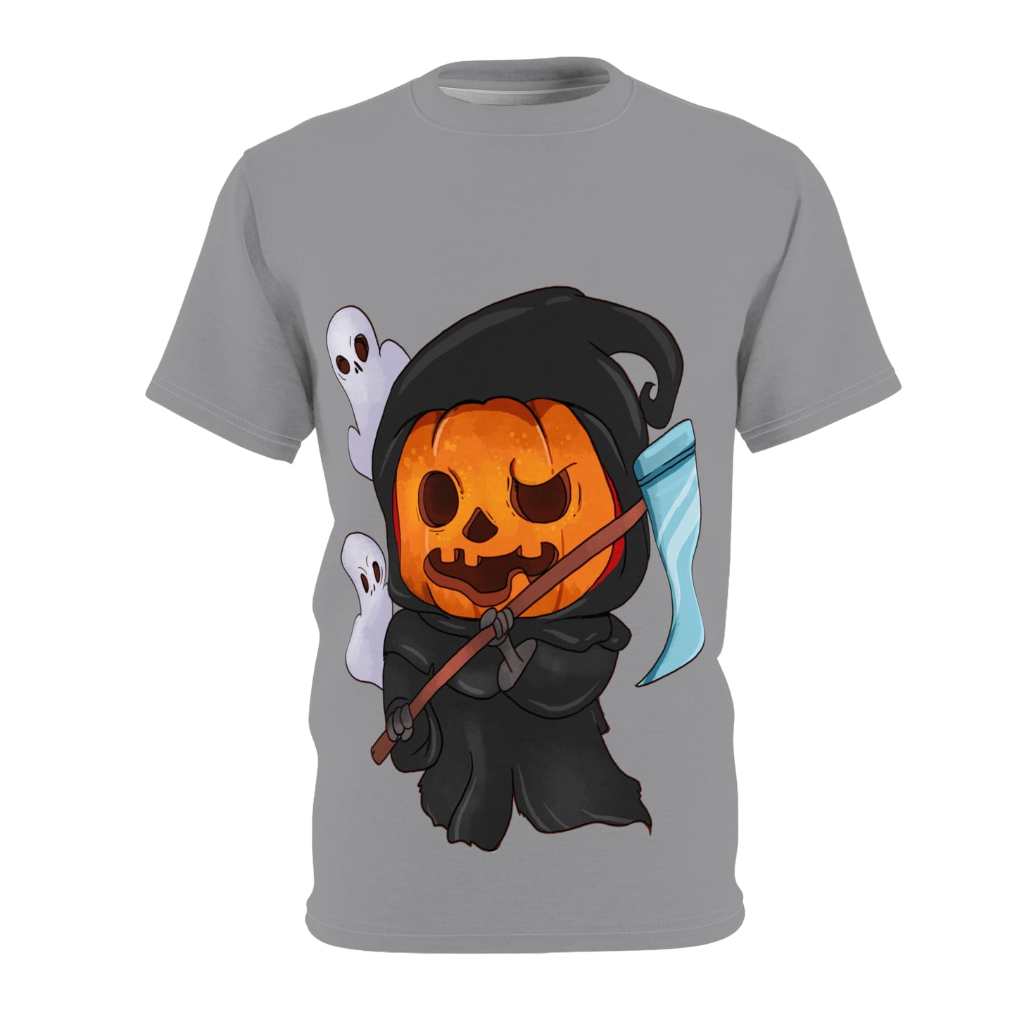 Halloween Grim Reaper T-Shirt - Cute Pumpkin Design for Spooky Season