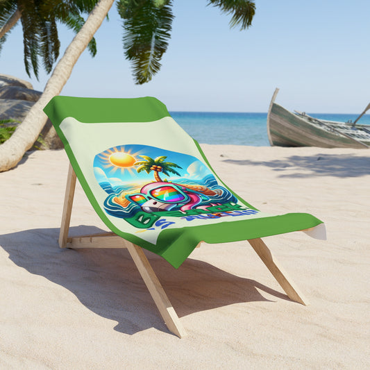 Colorful Beach Towel - "Beach is My Life" Tropical Vibes