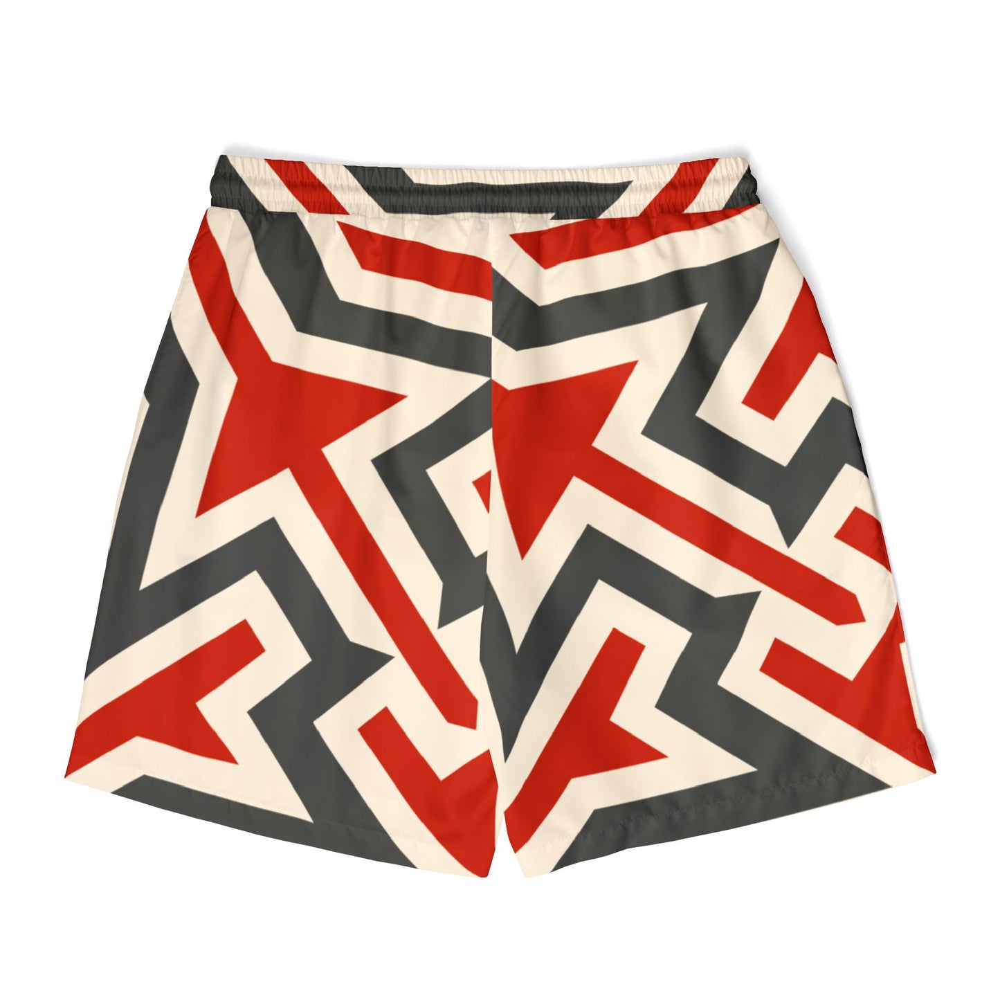 Bold Geometric Unisex Swim Shorts - Stylish Beachwear for Summer Fun