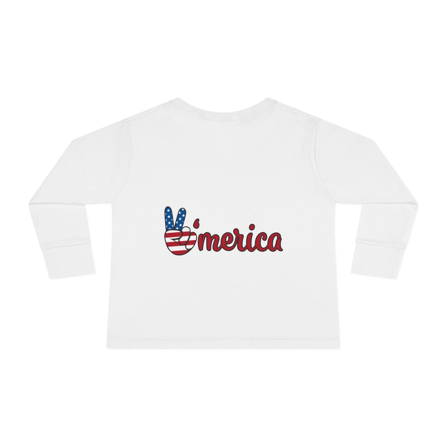 Toddler Long Sleeve Tee - Born to Stand Out & Ameri-ca Peace Sign