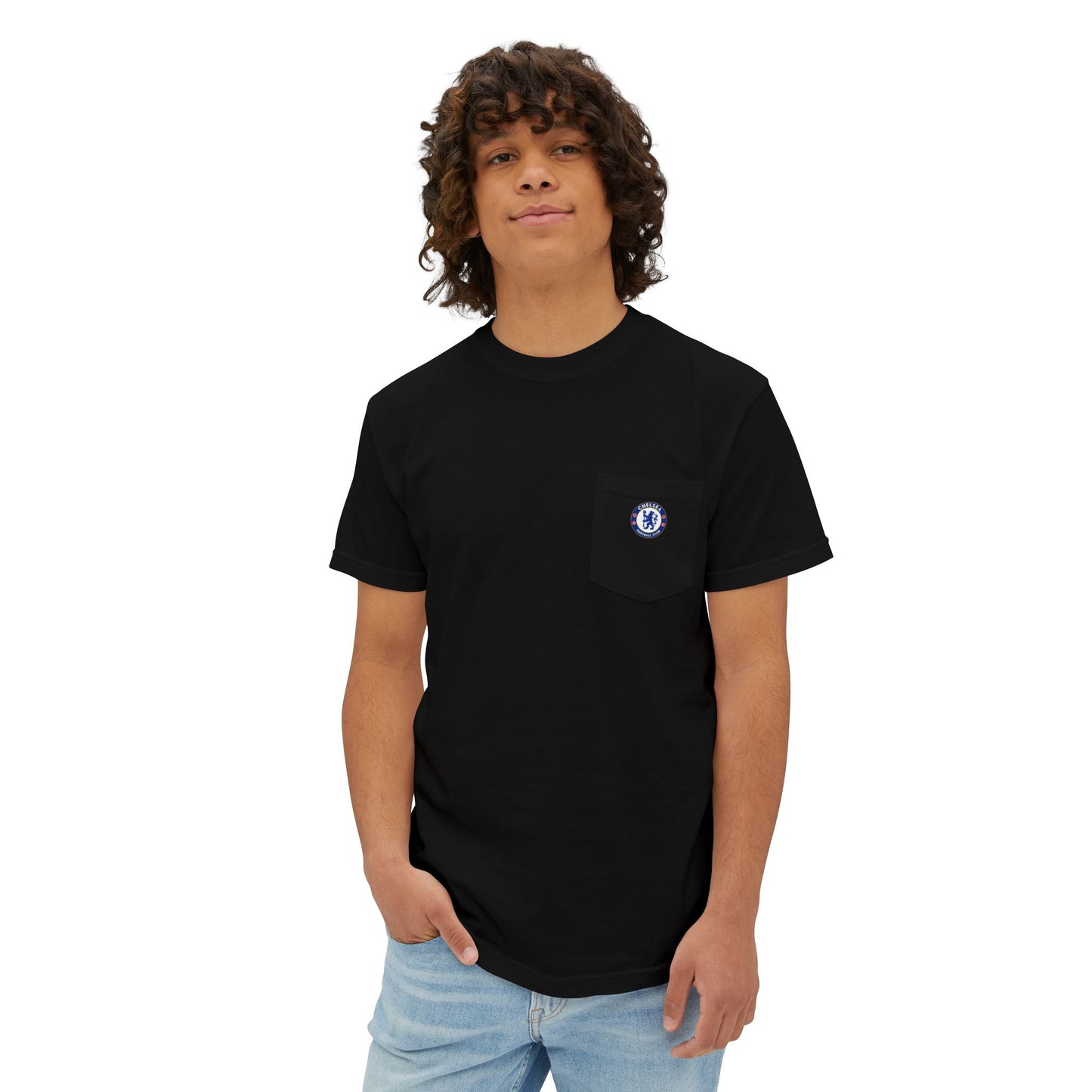 Chelsea FC Garment-Dyed Pocket T-Shirt - Casual Sportswear for Fans