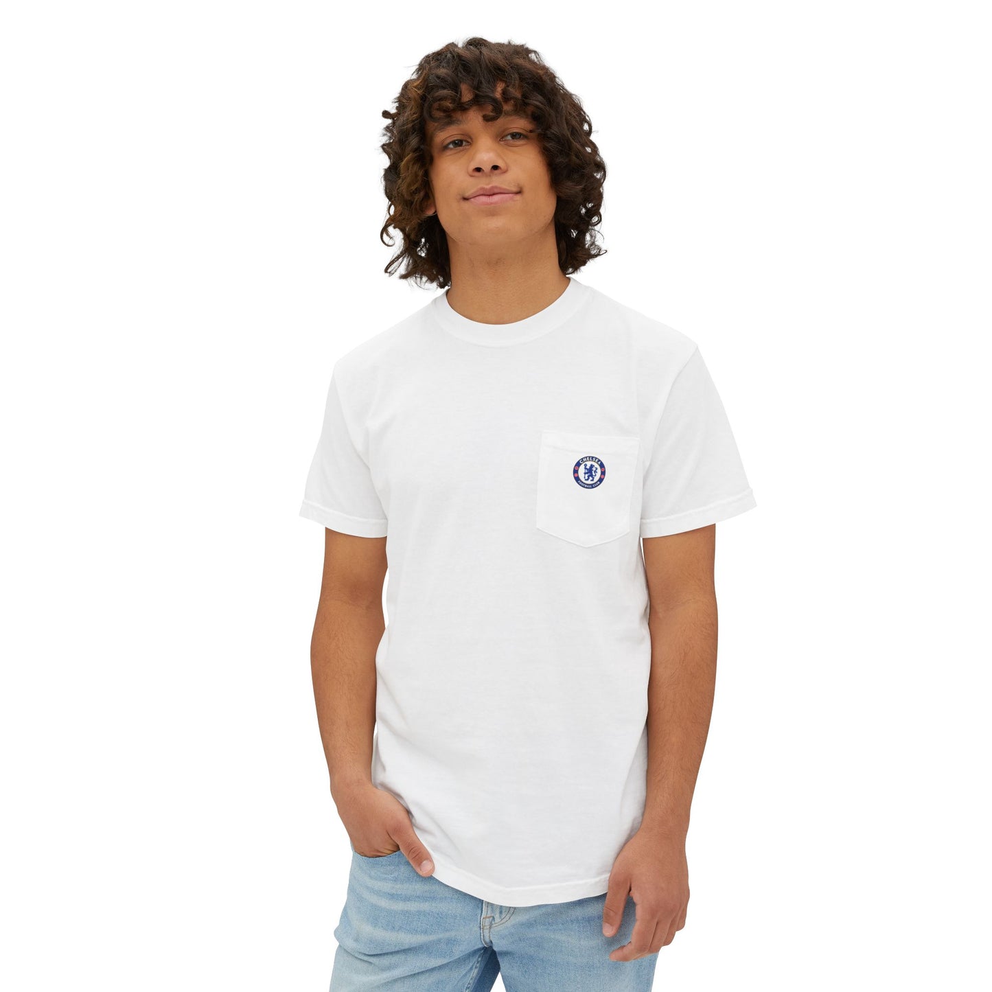 Chelsea FC Garment-Dyed Pocket T-Shirt - Casual Sportswear for Fans