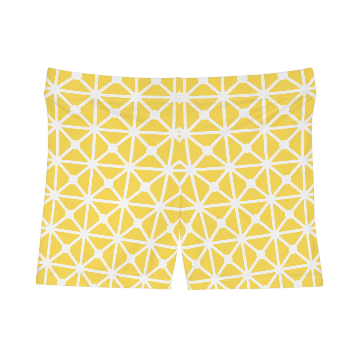 Bright Yellow Geometric Women's Shorts - Perfect for Summer Activities