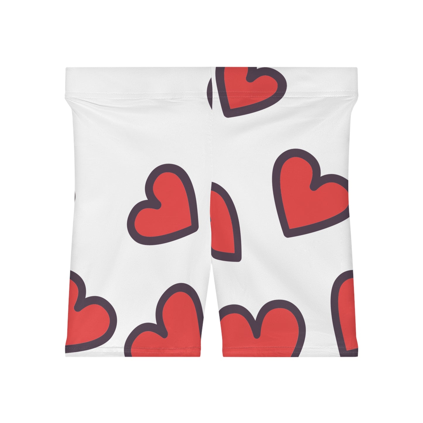 Heart Print Women's Biker Shorts - Stylish & Comfortable Activewear