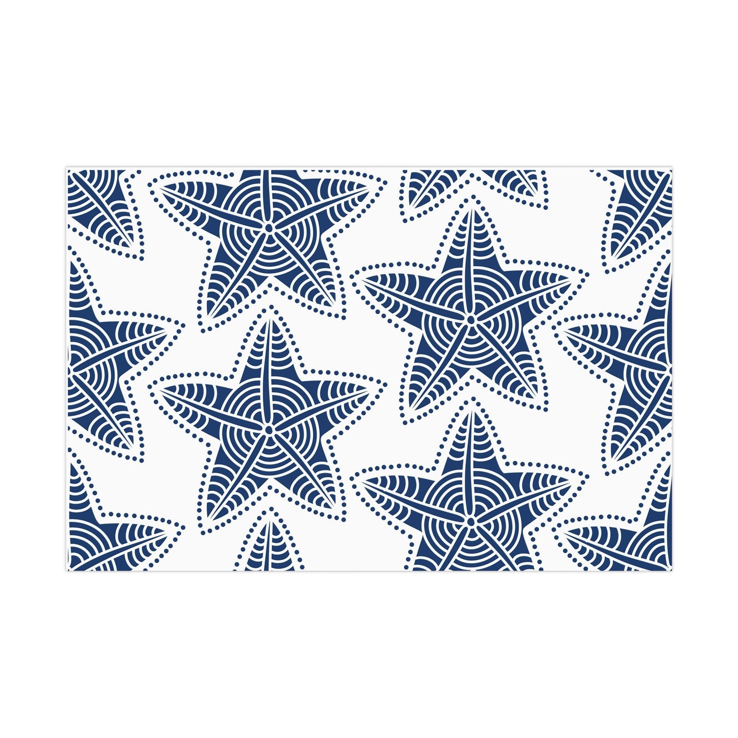 Nautical Star Gift Wrap Papers - Stylish Marine-Themed Wrapping for Holidays and Celebrations