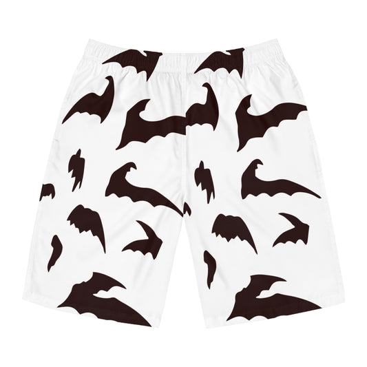 Men's Bat Print Board Shorts - Stylish Swimwear for Summer Fun