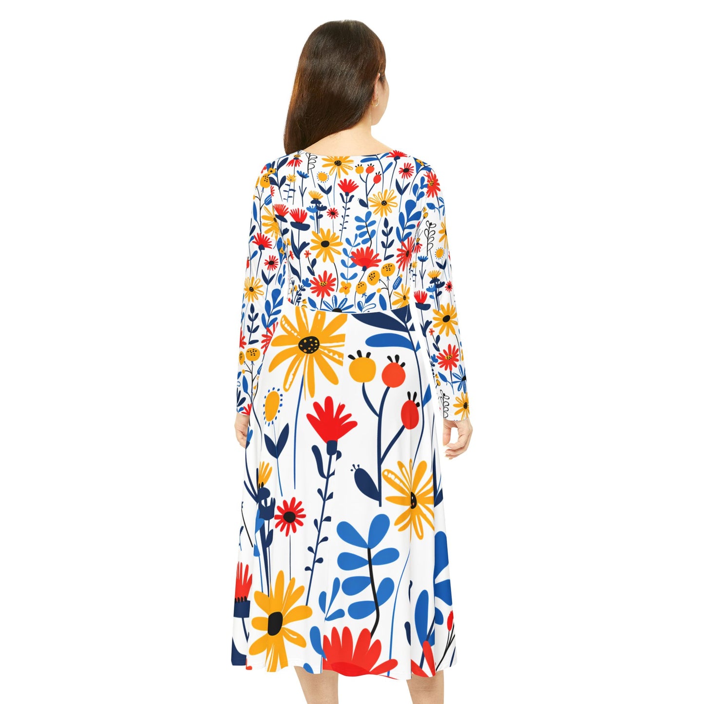 Floral Long Sleeve Dance Dress for Women - Perfect for Spring Celebrations