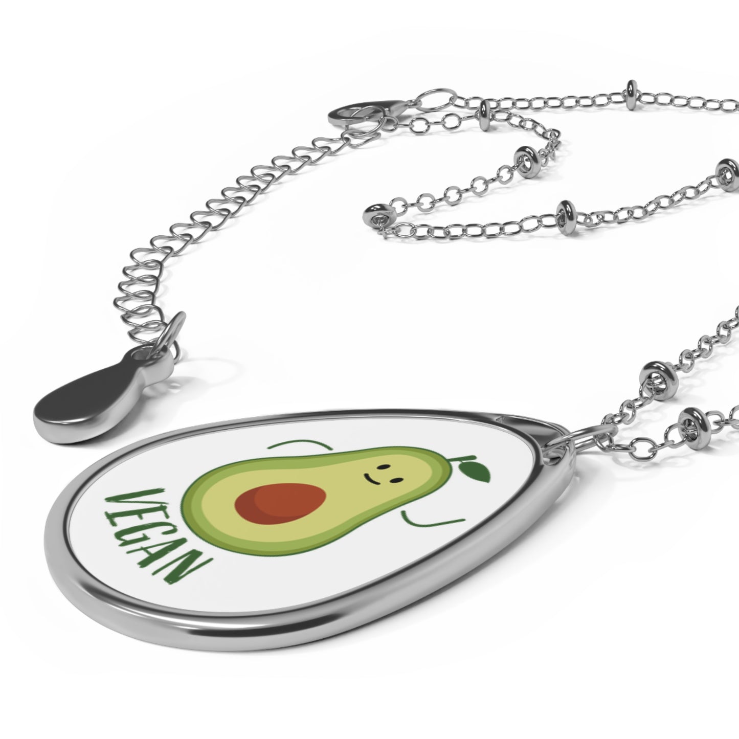 Cute Vegan Avocado Oval Necklace