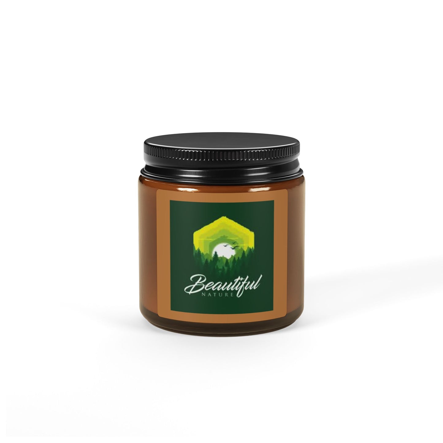 Beautiful Nature Scented Soy Candle - Eco-Friendly Amber Jar