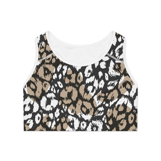 Wild Leopard Print Sports Bra for Fitness Lovers