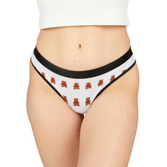 Cute Bear Print Women's Thongs - Fun & Playful Lingerie