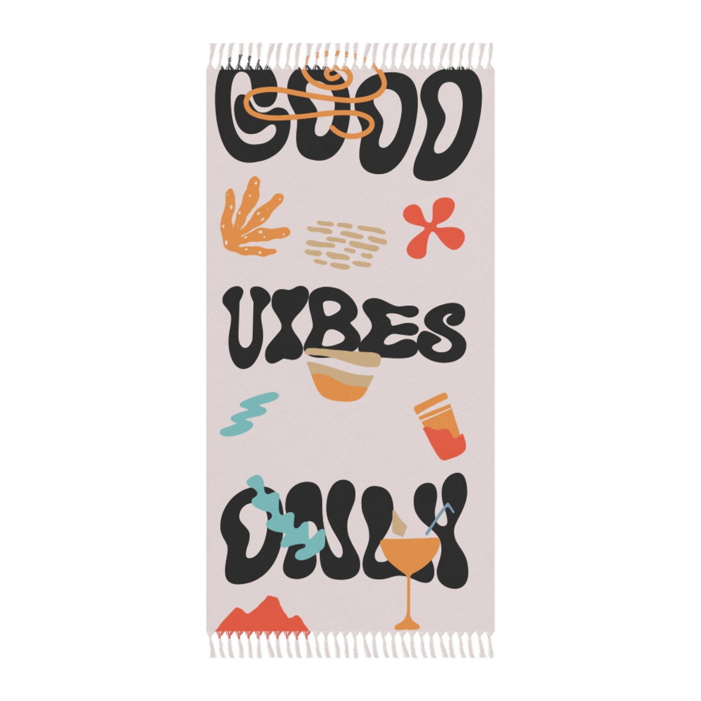 Good Vibes Only Boho Beach Towel - Perfect for Summer, Travel, and Relaxation