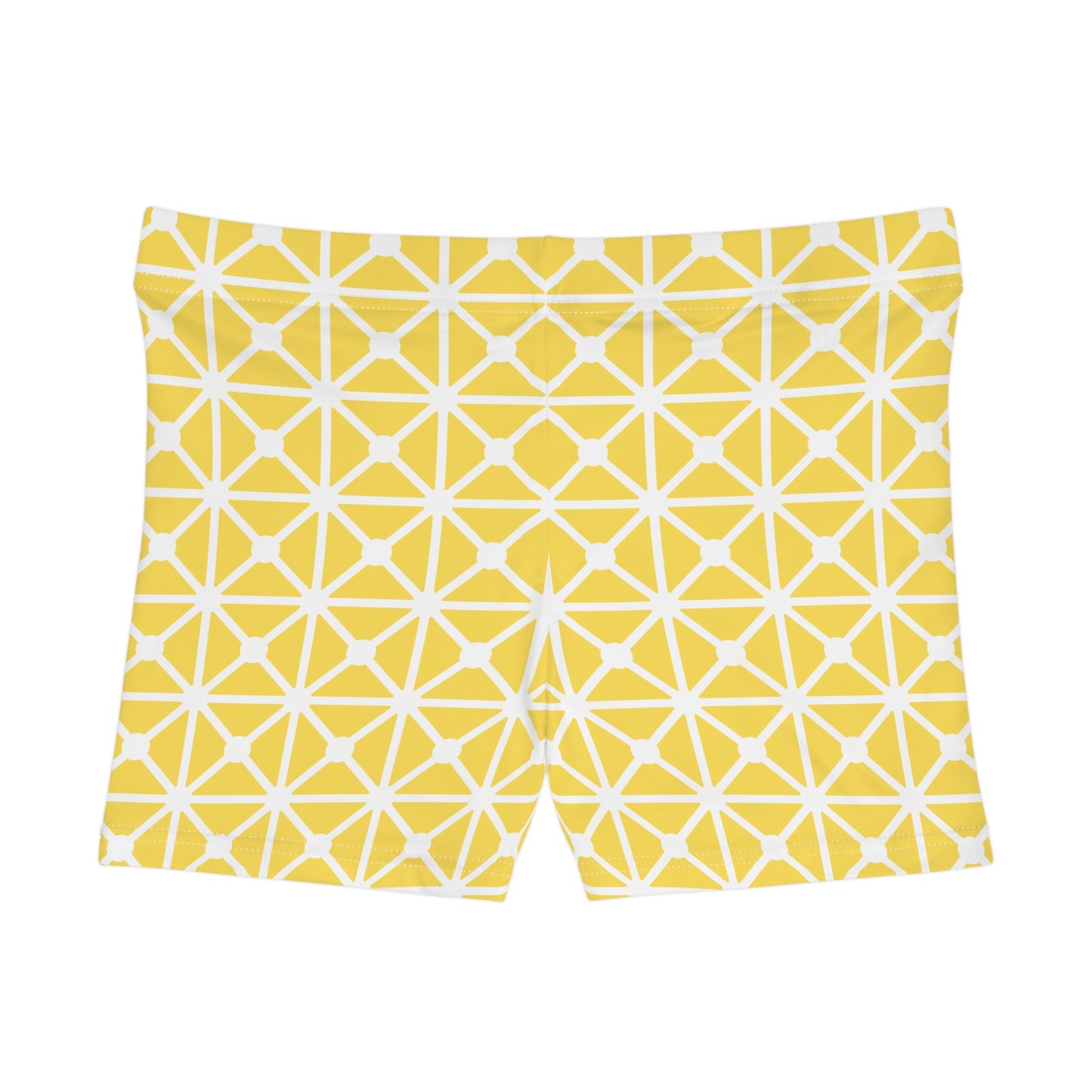 Bright Yellow Geometric Women's Shorts - Perfect for Summer Activities