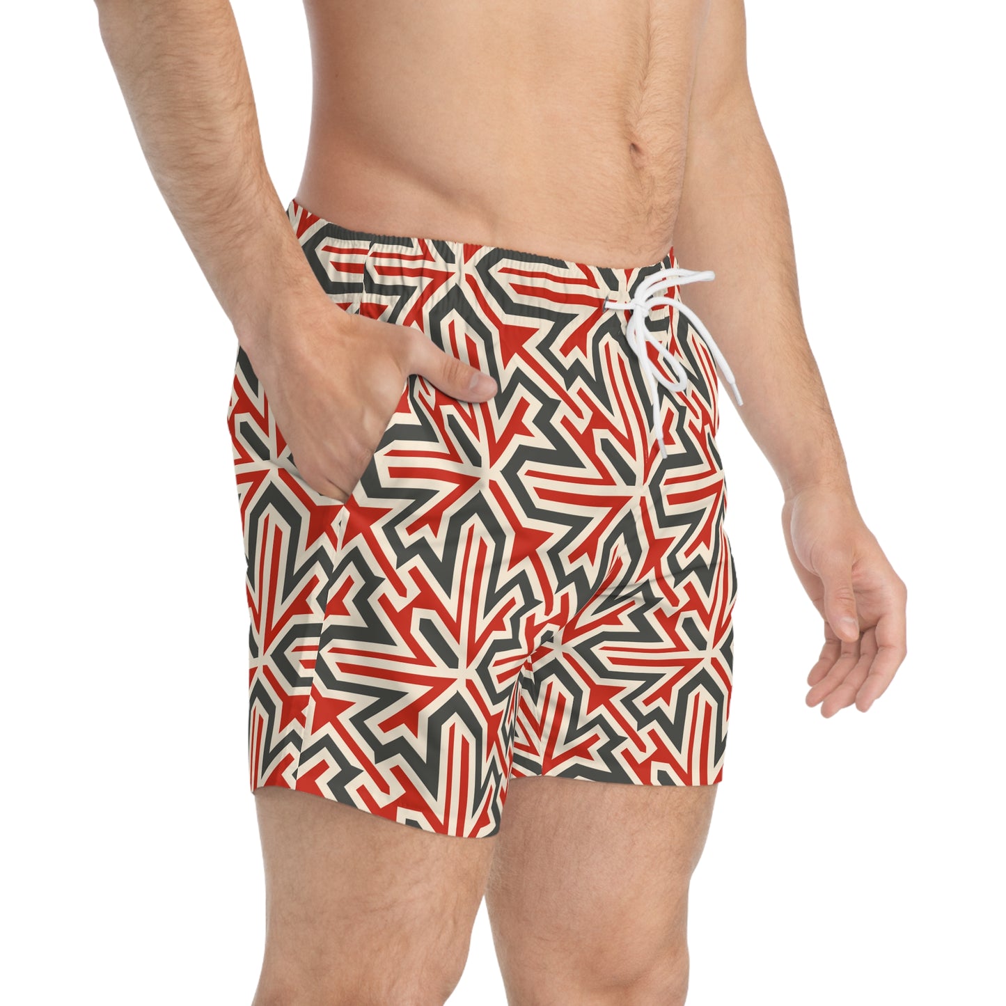 Geometric Print Swim Trunks | Stylish Summer Beachwear