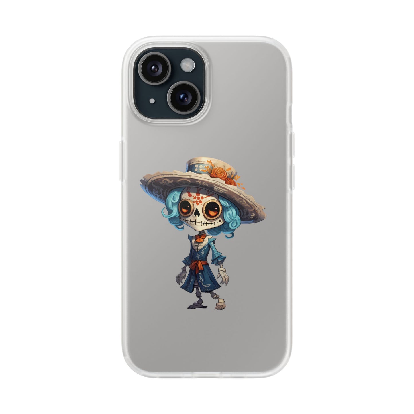 Colorful Skeleton Flexi Case - Day of the Dead Design, Cute and Unique Phone Cover