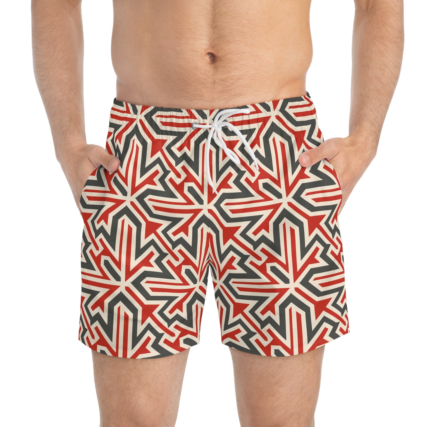 Geometric Print Swim Trunks | Stylish Summer Beachwear